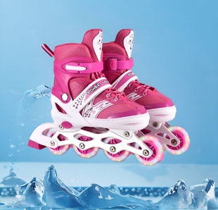 滑轮女孩 初学者少年2024新款 儿童溜冰鞋 轮滑鞋 女童男童滑冰旱冰鞋