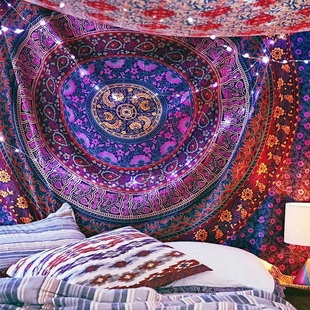 背景布ins挂布印度网红曼达拉大号壁毯卧室宿舍墙布装 饰布挂毯
