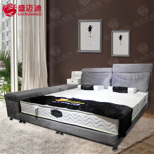 布艺双人床主卧2.0m 2.2米现代简约多功能储物大床榻榻米婚床主卧