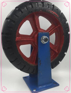 14新款 寸超重型橡胶定向轮轮子工业脚轮低重心推车轮子万向轮推车