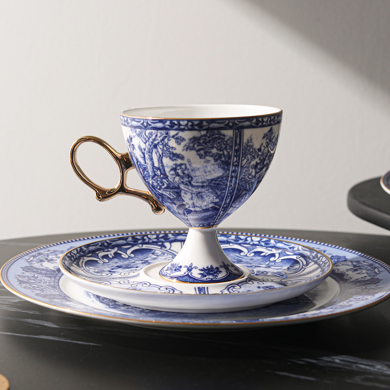 爱莉卡贝叶 唐顿庄园法式 轻奢宫廷风骨瓷下午茶咖啡杯 女神节礼品