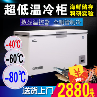 捷盛零下60度低温冰柜卧式 商用80超低温冰箱干冰金枪鱼保存大冷柜