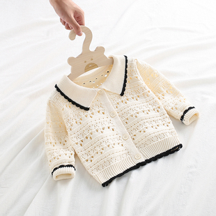 春秋装 3岁女宝宝纯棉针织开衫 6个月婴儿洋气毛衣新生儿小外套