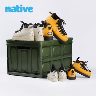 native3.0亲子马丁靴印花高帮鞋 表情包笑脸高帮鞋 防水保暖可乐鞋