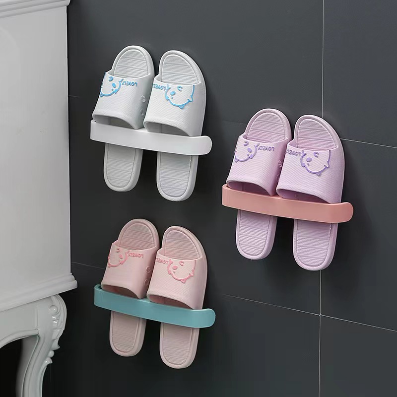 浴室免打孔拖鞋 架卫生间壁挂式 沥水置物架简易门口拖鞋 收纳架神器