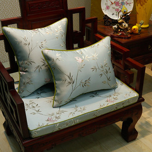 新中式 花鸟古典罗汉床垫海绵靠垫实木家具餐圈椅红木沙发坐垫 夏季