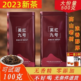 高山老树英德红茶英红九号红茶浓香型春茶罐装 茶叶500克2023新茶