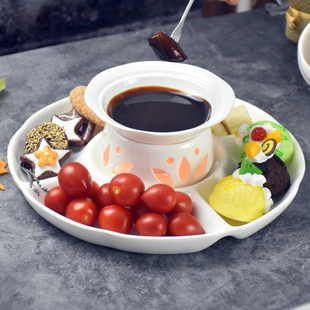 巧克力火锅哈根达斯冰淇淋芝士奶酪咖啡酱火锅套装 陶瓷水果拼盘