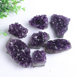 天然乌拉圭紫水晶洞紫水晶簇原石装 饰摆件紫晶块紫晶碎片矿石标本