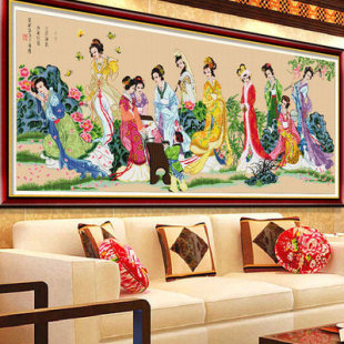 琴棋书画十字绣大幅客厅新款 人物十二金钗美女图梦红楼群芳2.5米