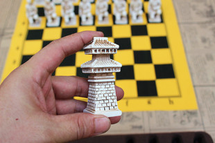 仿古国际象棋大号棋子皮革棋盘西安兵马俑棋子人物造型亲子礼品