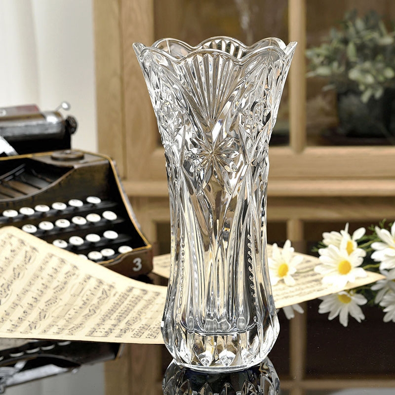 欧式 玻璃花瓶 透明宝石创意大号花瓶 富贵竹百合插花花器客厅摆件