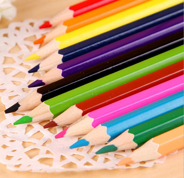 包邮 韩国创意文具 铅笔 糖果色绘图涂鸦彩铅 纯之风彩色12色盒装