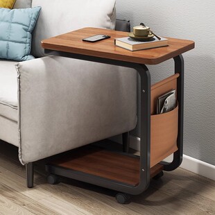 床边桌卧室家用小户型带轮边桌办公桌简易电脑桌床边可移动小桌子