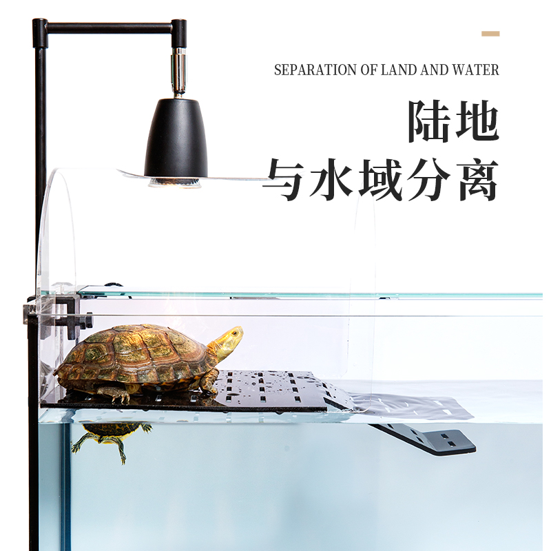 乌龟缸大型家用带晒台超白玻璃深水养乌龟专用生态玻璃鱼龟混养缸