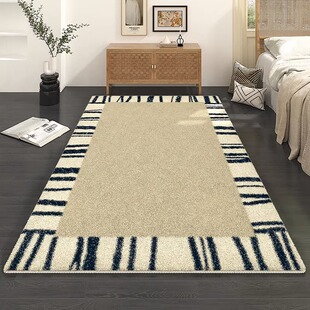 法式 编织地 地毯床边客d厅卧室沙发茶几复古高级轻奢圈绒2023新款
