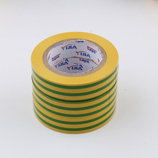 绝缘胶带 黄绿双j色PVC电气电力电工胶带地线标识防水胶布10卷包