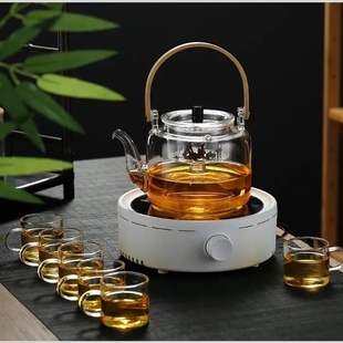 耐高温提梁玻璃煮茶壶泡茶壶电陶炉专用蒸煮茶器家用大容量烧水壶