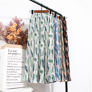 Waist Womens Skirts High Floral Print 2021 Mid 速发Croysier