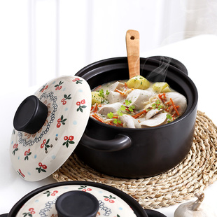 日式 砂锅炖锅家用燃气煲仔煲汤小沙锅陶瓷耐高温瓦罐汤煲明火汤锅