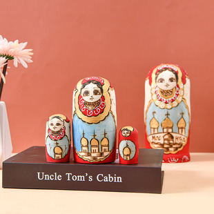 俄罗斯套娃10层烫金圣彼得堡椴木工艺品女生生日旅游礼物儿童玩具