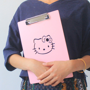 可爱卡通板夹a4写字板粉色少女心书写垫板a5学生绘画板创意文件夹
