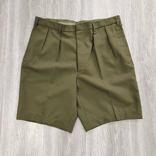 夏季 绿色短裤 短裤 中老年工装 透气拉链西装 子 男休闲薄款