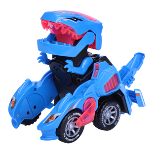 汽车变形玩具2023男女孩婴儿小孩新款 恐龙宝宝机器人万向儿童电动
