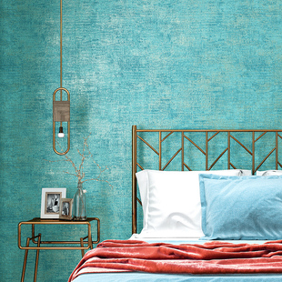 孔雀蓝绿灰色系家装 家用客厅卧室水泥灰壁纸 素色纯色墙纸北欧风格