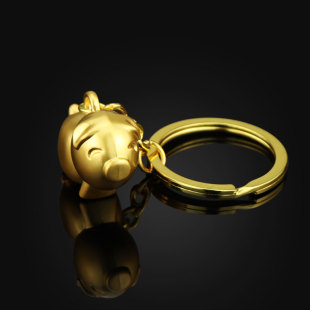 创意情侣猪钥匙扣可爱小猪挂件猪年生肖公司年会元 旦礼品刻字logo
