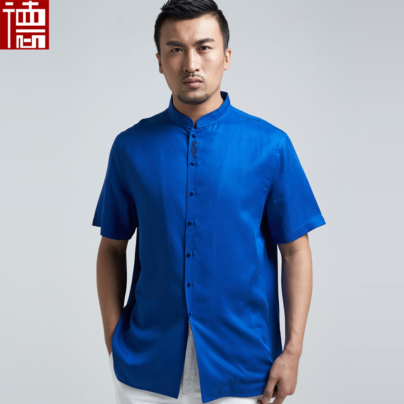 衬衫 短袖 原创中式 半袖 中国风刺绣天然面料款 式 夏季 简约 聚瑞