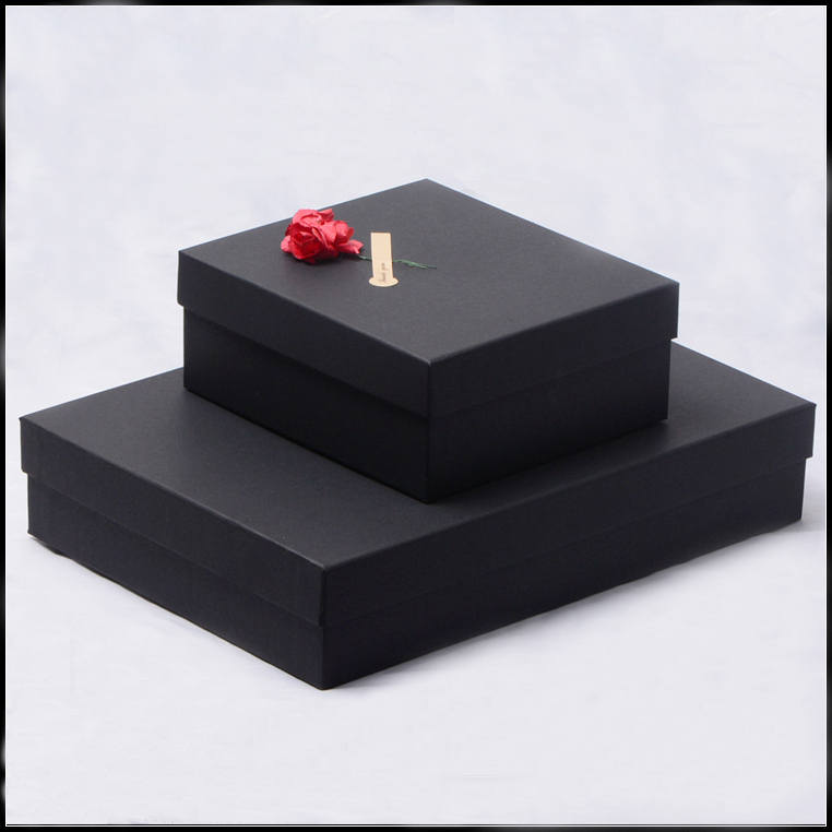 黑色天地盖礼物盒 丝巾盒 盒 礼品盒 包装 收纳盒生日礼物盒 纸盒
