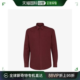 香港直邮Fendi芬迪男士 衬衫 暗红色宽松舒适百搭经典 日常复古风