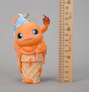 小火龙冰淇淋 手办甜筒皮卡丘可达鸭模型摆件 神奇宝贝宠物小精灵