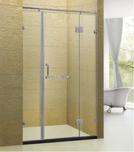 不锈钢干湿分区无框 隔断简易淋浴房平开门一字型方形推拉门钻石