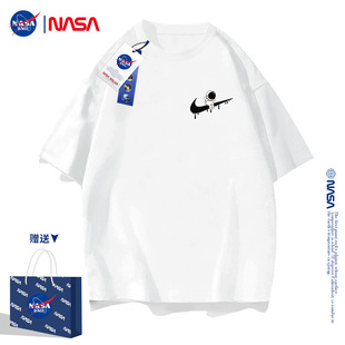 t恤男士 夏季 耐克顿NASA联名短袖 oversize宽松大码 体 潮牌2023新款