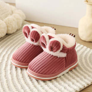 中大童男童女童宝宝棉鞋 儿童棉拖鞋 冬季 包跟加厚保暖厚底卡通新款