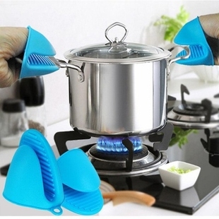 硅胶手套耐高温防烫手套夹防滑加厚微波炉烤箱一对装 厨房隔热烘培