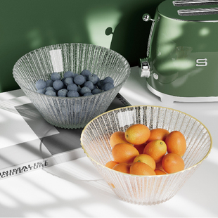 玻璃碗家用沙拉碗水果盘子北欧创意大容量泡面碗宿舍用学生装 汤碗