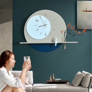北欧客厅挂钟家用时钟表装 饰木质中式 挂墙表时尚 现代简约艺术挂表