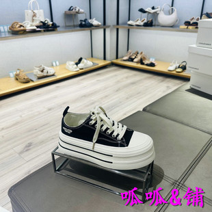 Belle 百丽2023秋款 专柜正品 板鞋 Z7E1DCM3 女厚底休闲帆布舒适单鞋
