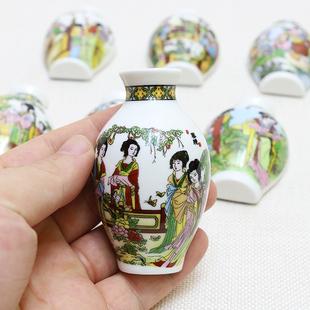 景德镇陶瓷冰箱贴精美瓷器花瓶磁性贴家居装 饰品中国风商务纪念品