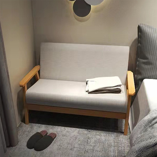简易沙发小户型公寓日式 实木ins风出租房2布艺3客厅单人位双人椅