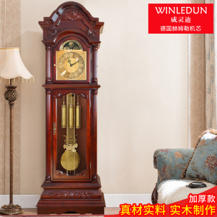 钟实木摆件机械 复古客厅立式 立钟欧式 大座钟美式 落地钟中式