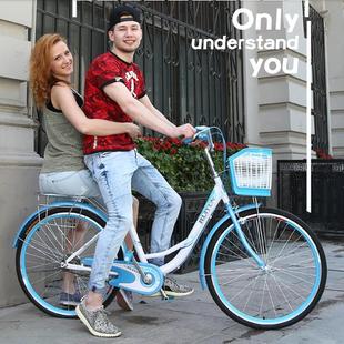 自行车通勤车上班20寸24寸26寸男女款 复古轻便成年学生单车 新款