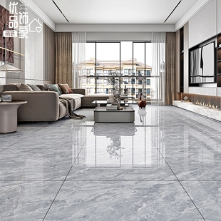 灰色通体连纹大理石瓷砖800x800客厅餐厅防滑耐磨地砖卧室广东砖