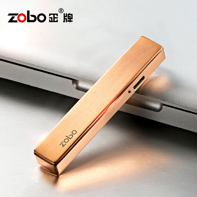 zobo正牌超薄USB充电打火机男女防风创意个性 礼品迷你电子点烟器