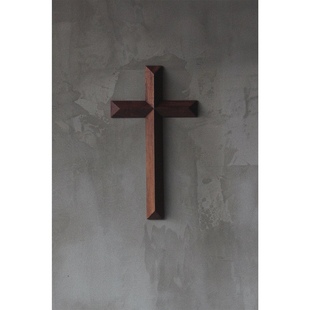 十字架墙面壁挂装 饰 Heymen黑门 美式 复古 进口黑胡桃木