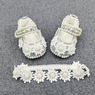 满月百日周岁公主鞋 婴儿鞋 夏季 学步鞋 婴儿软底鞋 宝宝鞋 魔术贴布鞋