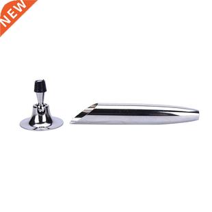 Pen Tabletop Metal Base Holder Silver Rotating Table 1pc